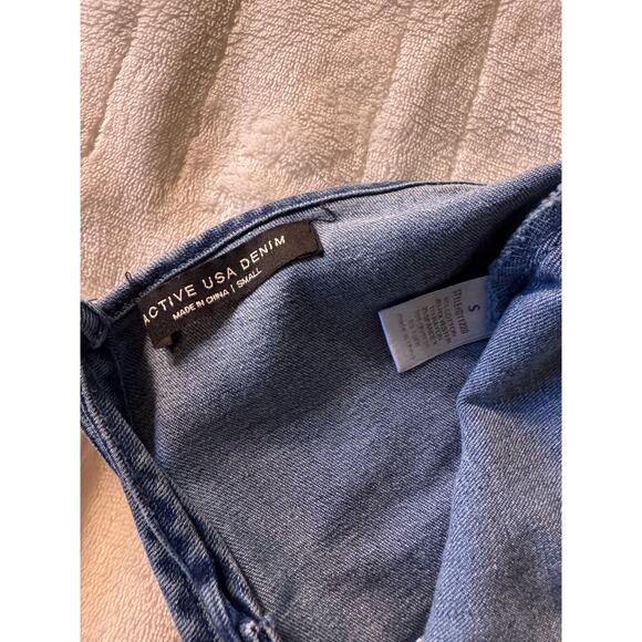 Active USA Denim Jean V-neck Dress - Picture 9 of 9